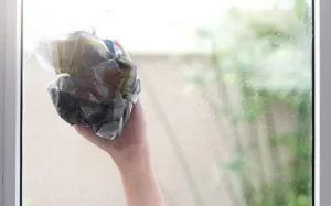 lau kính bằng giấy báo