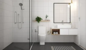 Làm sạch gạch lát nhà vệ sinh không trơn trượt